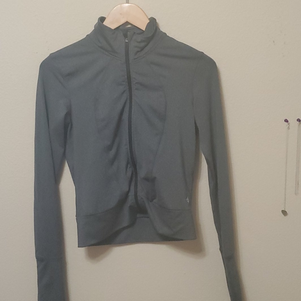 Gray zip up